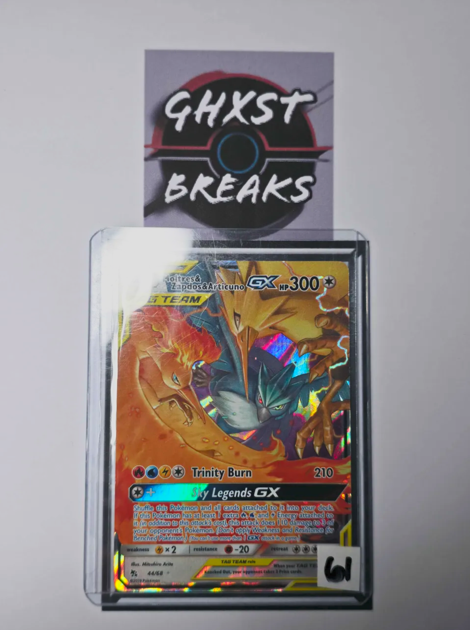 Moltres & Zapdos & Articuno GX 44/68 Tag Team Ultra Rare - Hidden Fates Pokémon Card